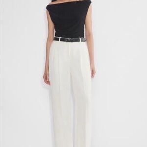 Aritzia Wilfred Ivory Wide Leg Trousers - The Effortless Pant